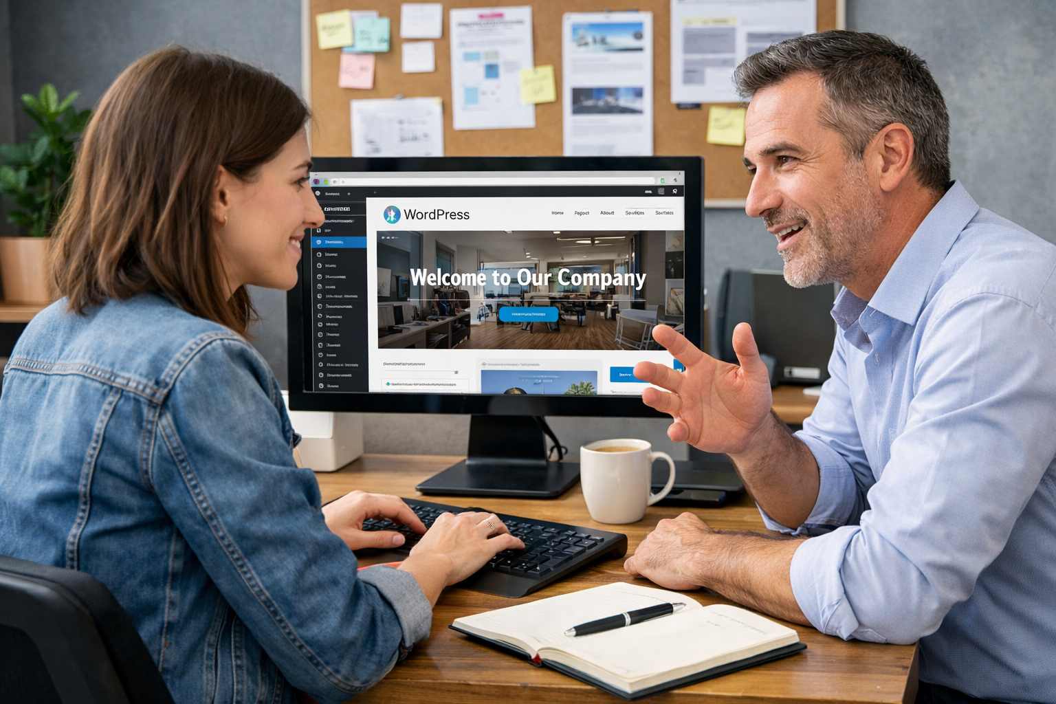 Programerka i vlasnik firme u razgovoru sta on zeli na svom websajtu